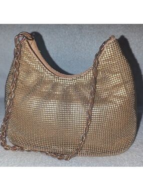 Whiting & Davis Gold Mesh Evening Clutch with Chain Handle